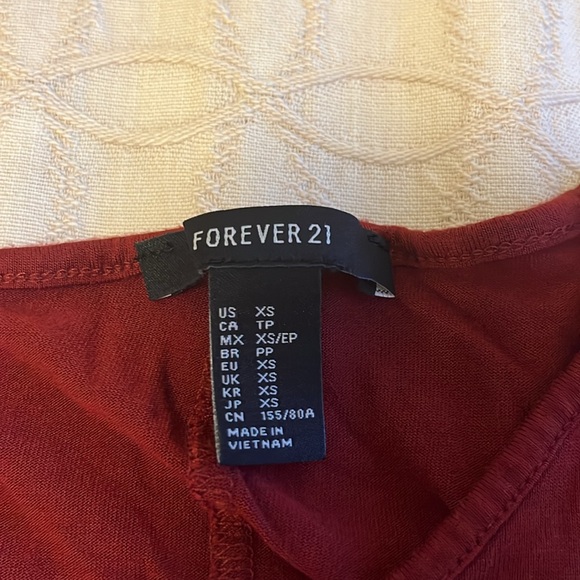 Dark Red Forever 21 flowy tank top - Picture 2 of 3